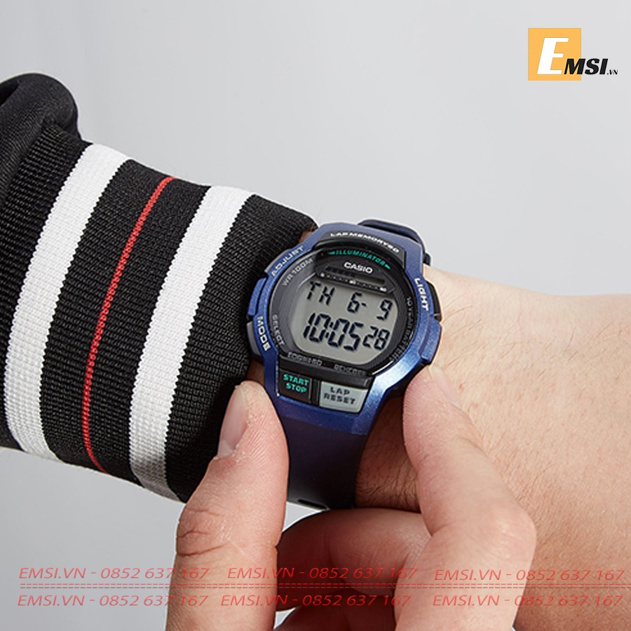 Đồng Hồ Casio Cặp Đôi WS-1000H-2AVDF & LWS-1000H-2AVDF Dây Nhựa, Size mặt Nam 42,6mm & Nữ 37,2mm EMSI.VN