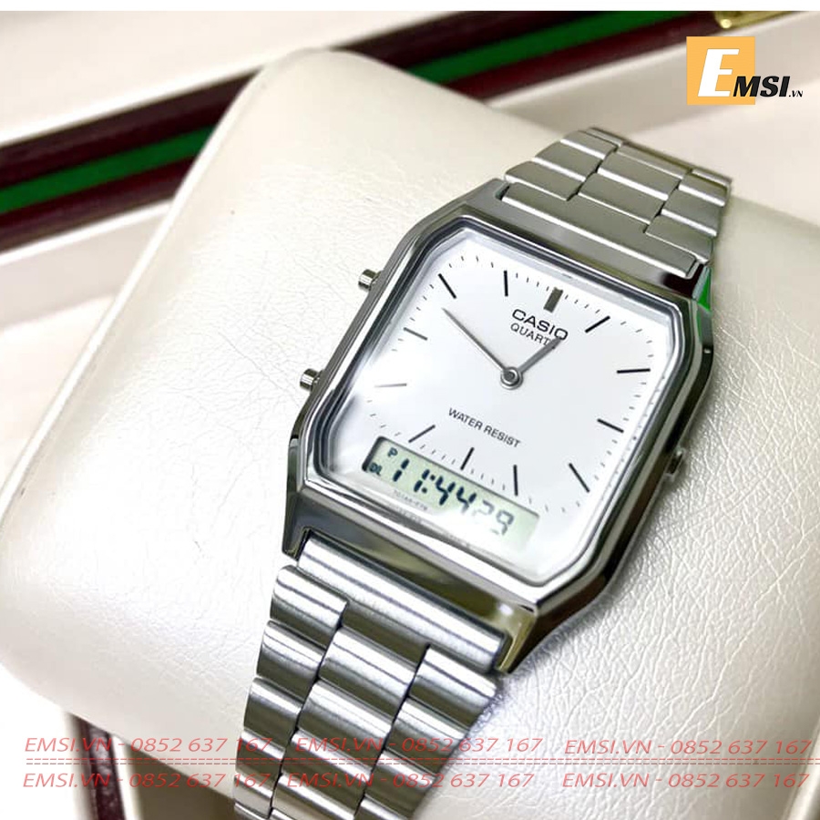 Casio AQ-230A-7D - Đồng Hồ Unisex - Điện Tử - Size Mặt 29.8mm - Kính Nhựa EMSI.VN