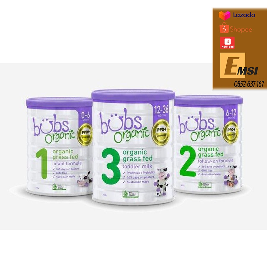 Sữa Bubs Bò Úc Đủ số 1, 2, 3 800g Nhập Khẩu Chính Hãng