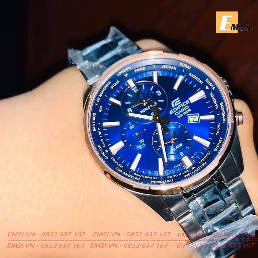 Casio Edifice EFR-304PG-2A - Đồng Hồ Nam - Pin/Quartz - Size Mặt 45mm - Kính Khoáng EMSI.VN