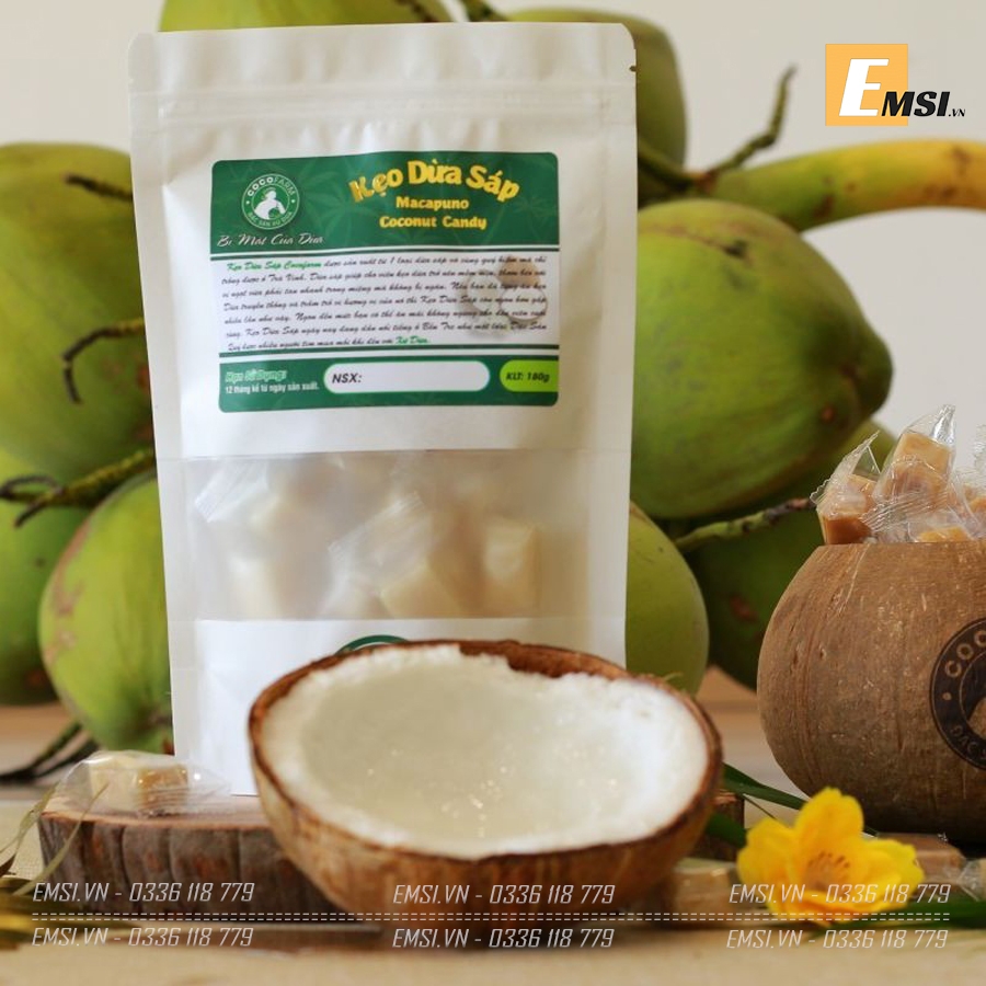 Đặc sản: Kẹo dừa sáp bịch zip 180g