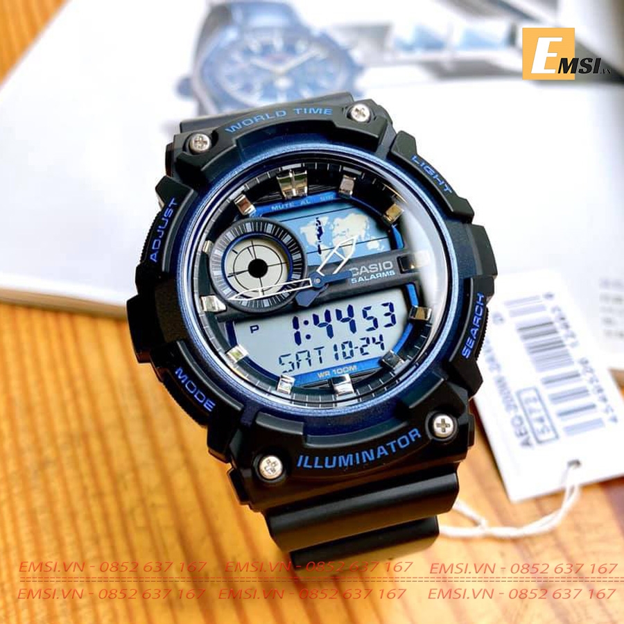 Casio AEQ-200W-2AVDF - Đồng Hồ Nam - Size Mặt 51.4mm - Kính Nhựa EMSI.VN