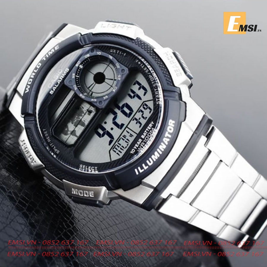 Casio AE-1000WD-1A - Đồng Hồ Nam - Điện Tử - Kính Nhựa - Size Mặt 43.5mm EMSI.VN