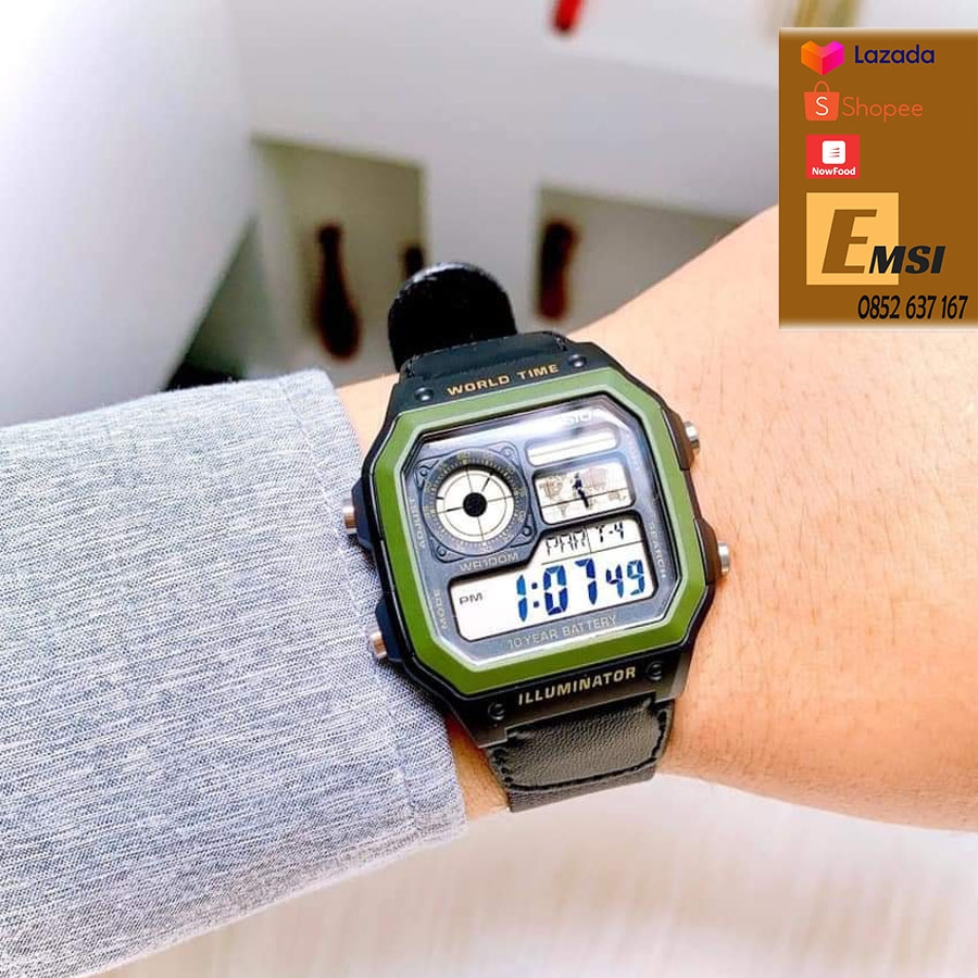 Casio AE-1200WHB-1B - Đồng Hồ Nam - Điện Tử - Kính Nhựa - Size Mặt 42mm EMSI.VN