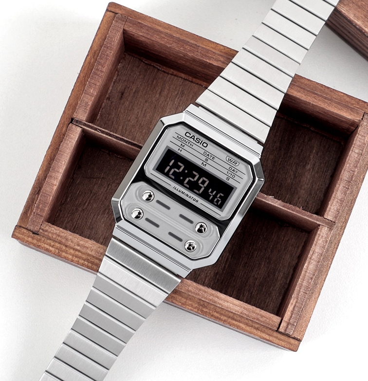 Đồng Hồ Unnisex Casio A100WE-7B GENERAL Điện Tử - 32.5mm