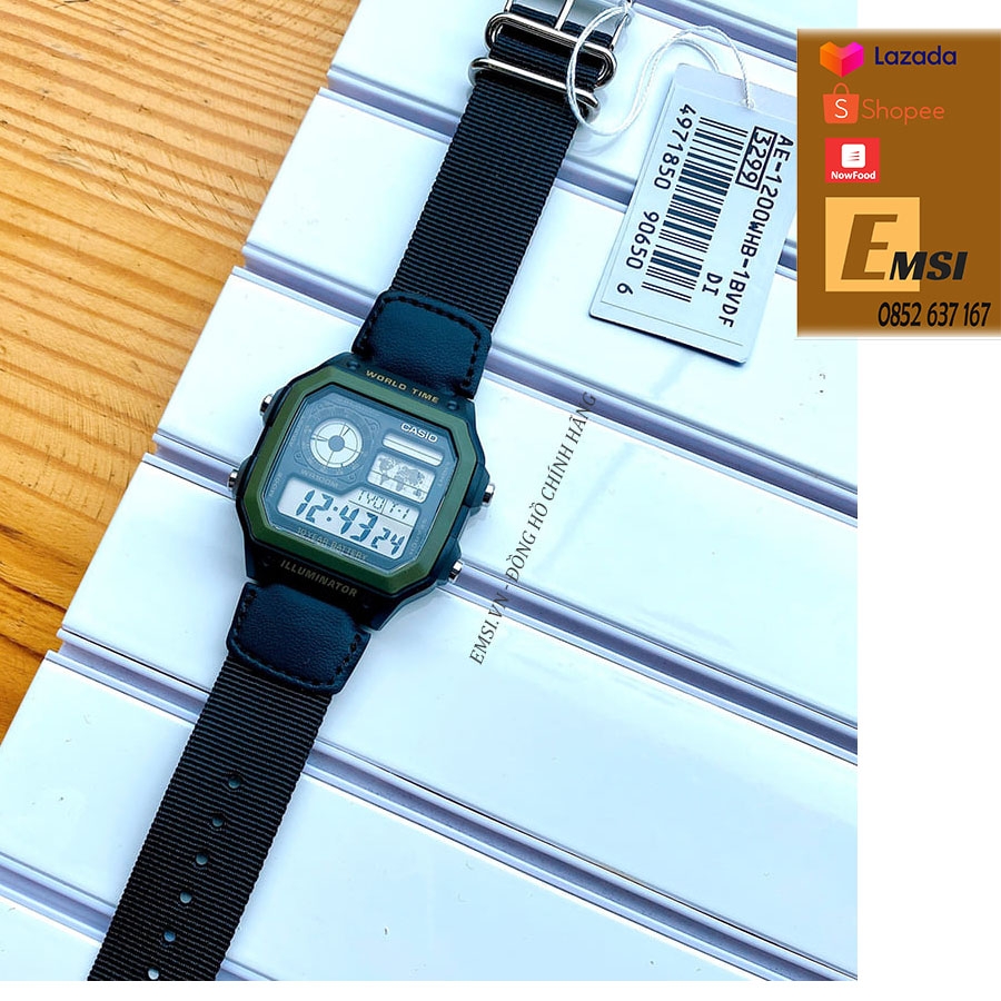 Casio AE-1200WHB-1B - Đồng Hồ Nam - Điện Tử - Kính Nhựa - Size Mặt 42mm EMSI.VN