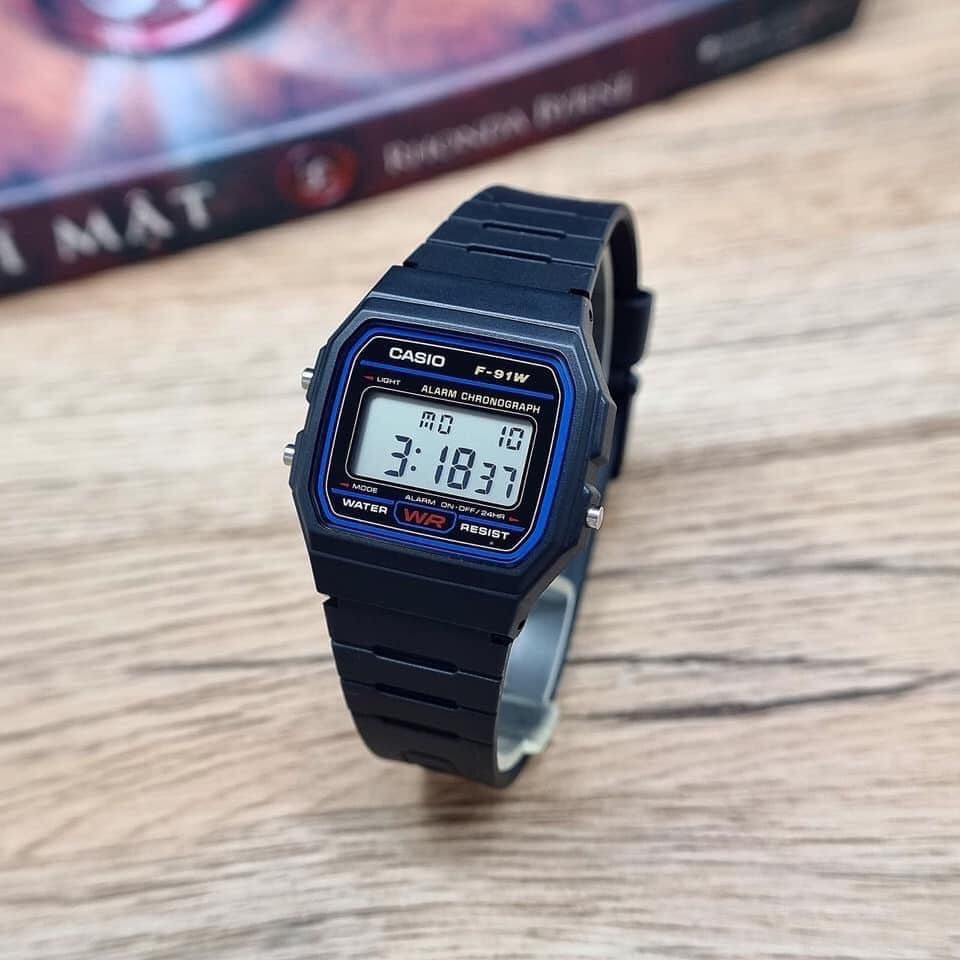 Casio F-91W-1DG - Đồng Hồ Nam - Điện Tử - Kính Nhựa - Bảo Hành 5 Năm - Chính Hãng
