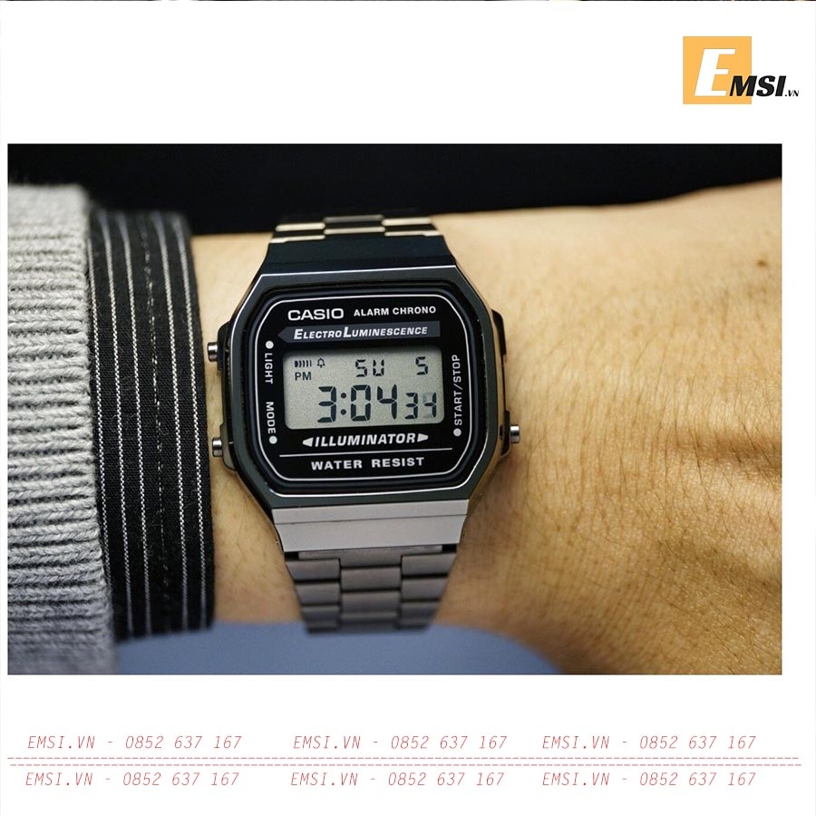 Casio A168WGG-1ADF – Nam – Kính Nhựa – Quartz (Pin) - Chính Hãng Bảo Hành 5 Năm