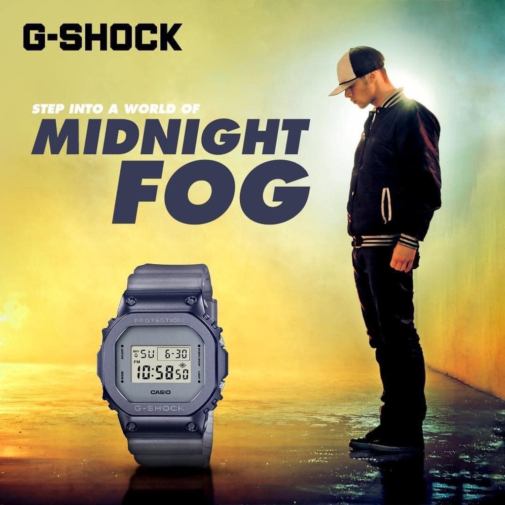GM-5600MF-2DR | Đồng Hồ Casio | G-Shock | Nam | Dây Nhựa | Gờ Kim Loại | Chống Nước WR20BAR - Emsi.vn