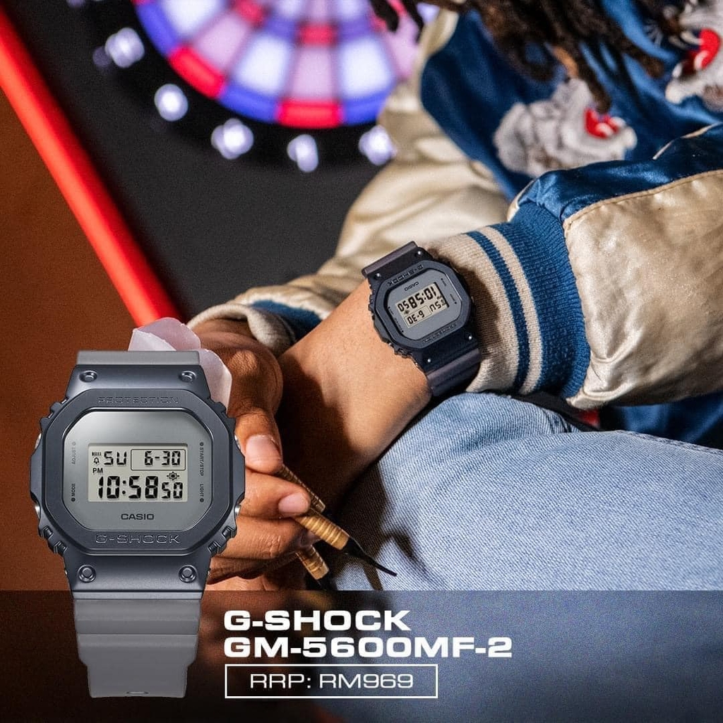 GM-5600MF-2DR | Đồng Hồ Casio | G-Shock | Nam | Dây Nhựa | Gờ Kim Loại | Chống Nước WR20BAR - Emsi.vn