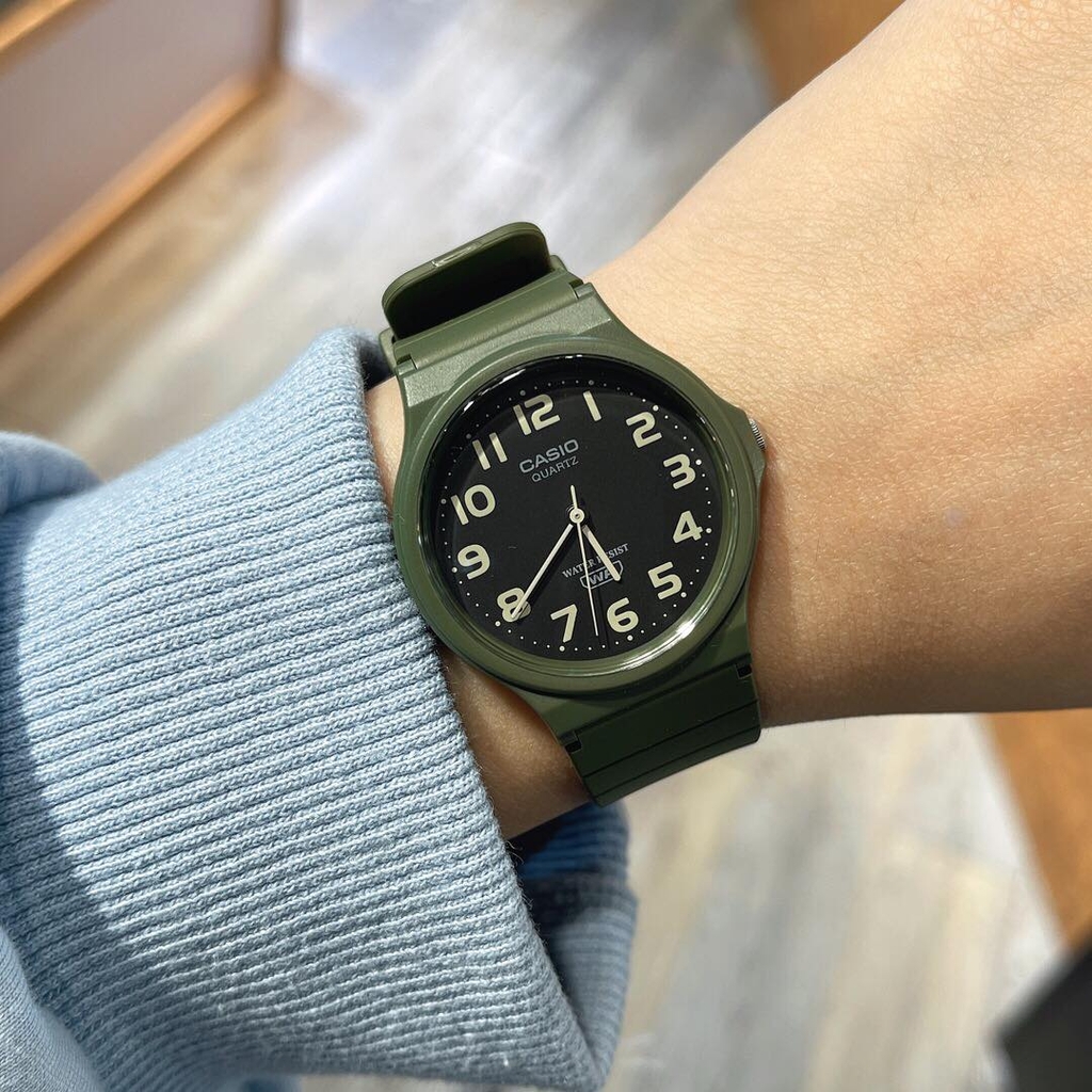 MQ-24UC-3B | Đồng Hồ Casio | Dây Nhựa Màu Xanh | 3 Kim - Emsi.vn