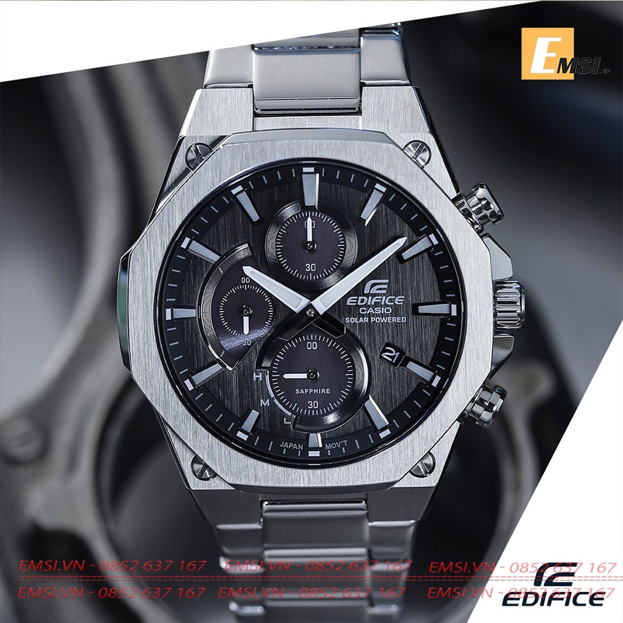Casio Edifice EFS-S570D-1AUDF - Đồng Hồ Nam - Năng Lượng Mặt Trời - Kính Sapphire - Size Mặt 44mm - Bảo Hành 5 Năm - Chính Hãng -Emsi.vn