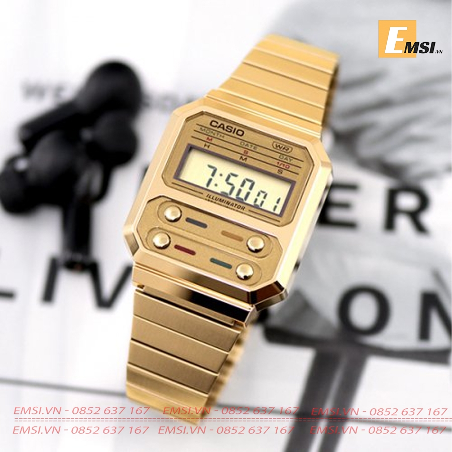 Casio Vintage A100WEG-9ADF - Đồng Hồ Unisex - Pin/Quartz - Kính Nhựa - Size Mặt 32.5mm EMSI.VN