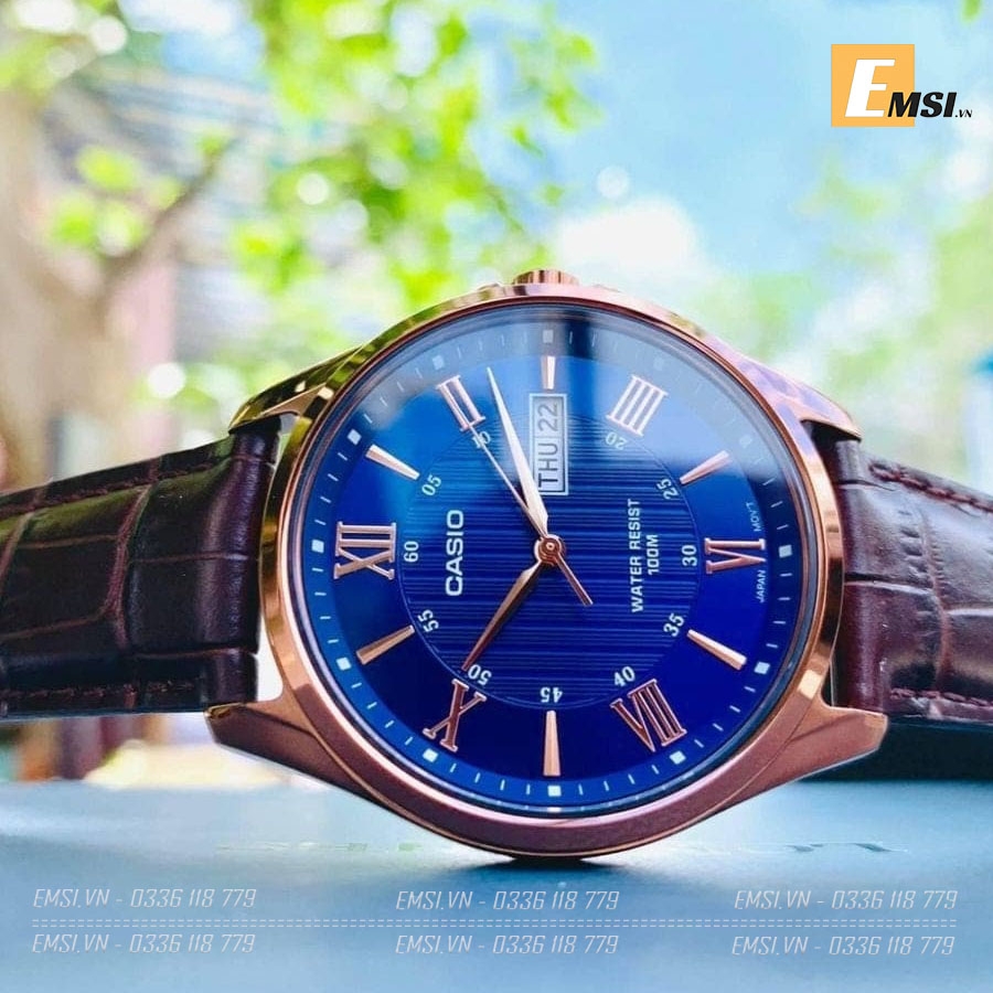 Đồng Hồ Nam Dây Da Casio Mtp 1384L 2A - Chính hãng Emsi.vn - Size 41mm