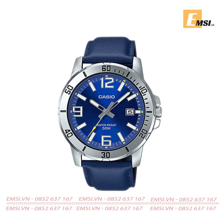 Casio MTP-VD01L-2B - Đồng hồ nam - Pin / Quartz - Size mặt 45mm - Kính khoáng EMSI.VN