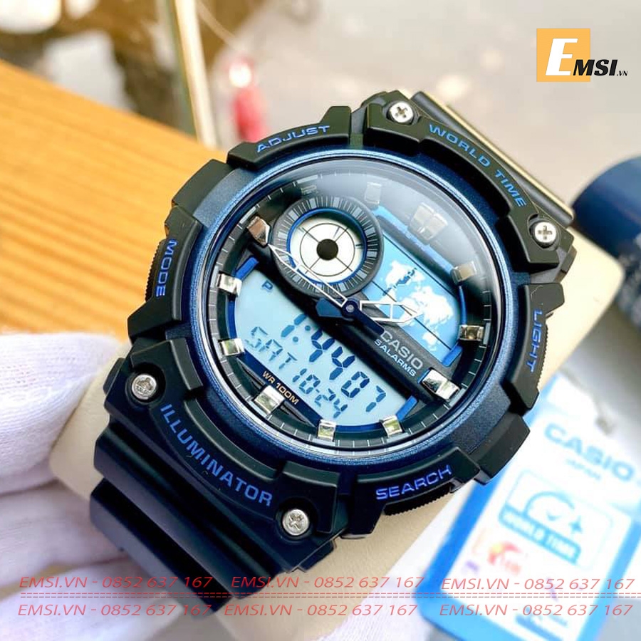 Casio AEQ-200W-2AVDF - Đồng Hồ Nam - Size Mặt 51.4mm - Kính Nhựa EMSI.VN