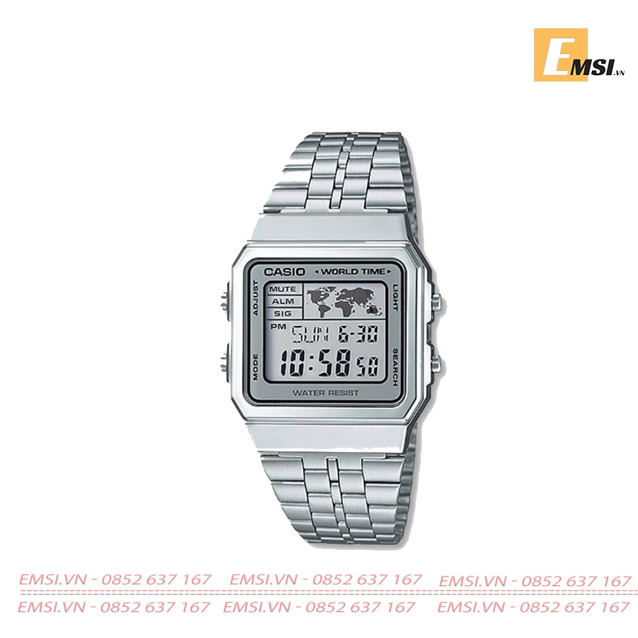 Casio A500WA-7DF - Đồng Hồ Unisex - Điện Tử - Kính Nhựa - Size Mặt 34mm EMSI.VN