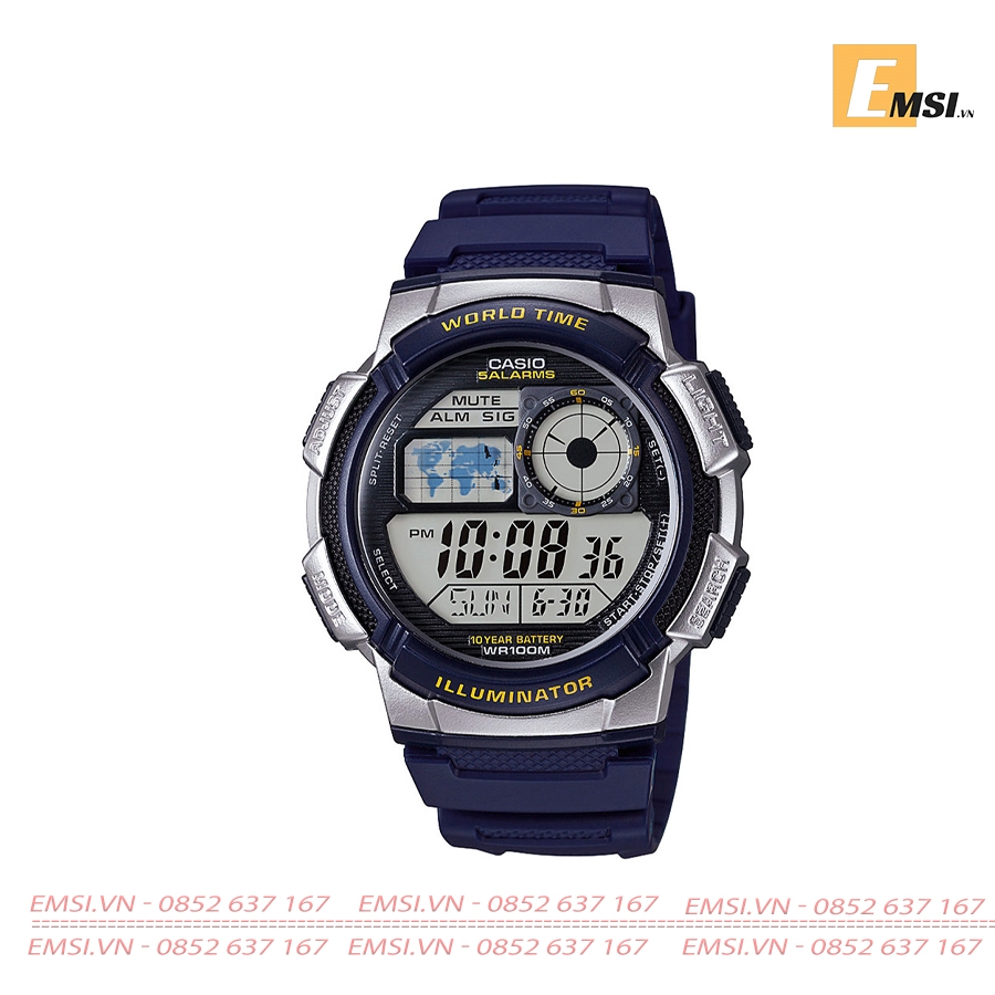 Casio AE-1000W-2A - Đồng Hồ Nam - Điện Tử - Size Mặt 43.8mm - Kính Khoáng EMSI.VN