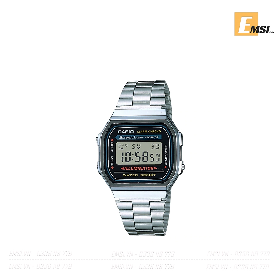 Casio A168WA-1DF - Đồng Hồ Nam - Điện Tử - Kính Nhựa - Size Mặt 36mm - Bảo Hành 5 Năm - Chính Hãng