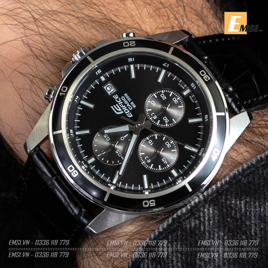 EFR-526L-1AVUDF | Đồng Hồ Casio | Đồng Hồ 43.8mm - Edifice | Nam | Dây Da - Chính Hãng