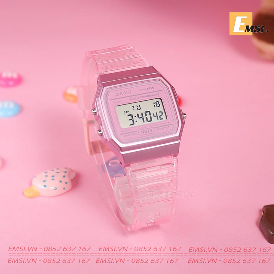 Casio F-91WS-2DF - Đồng Hồ Nữ - Pin / Quartz - Kính Khoáng - Size Mặt 35mm - Bảo Hành 5 Năm - Chính Hãng