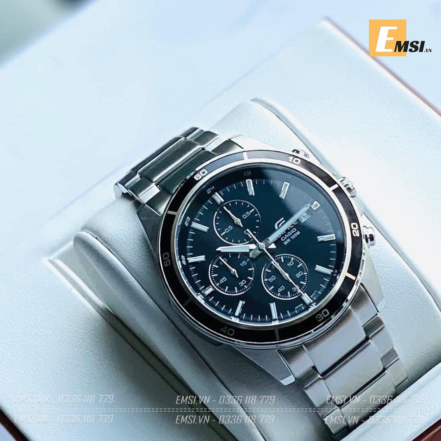 Đồng hồ Nam Casio Edifice EFR-526D-1AV -  Dây kim loại - Mặt đen Viền đen