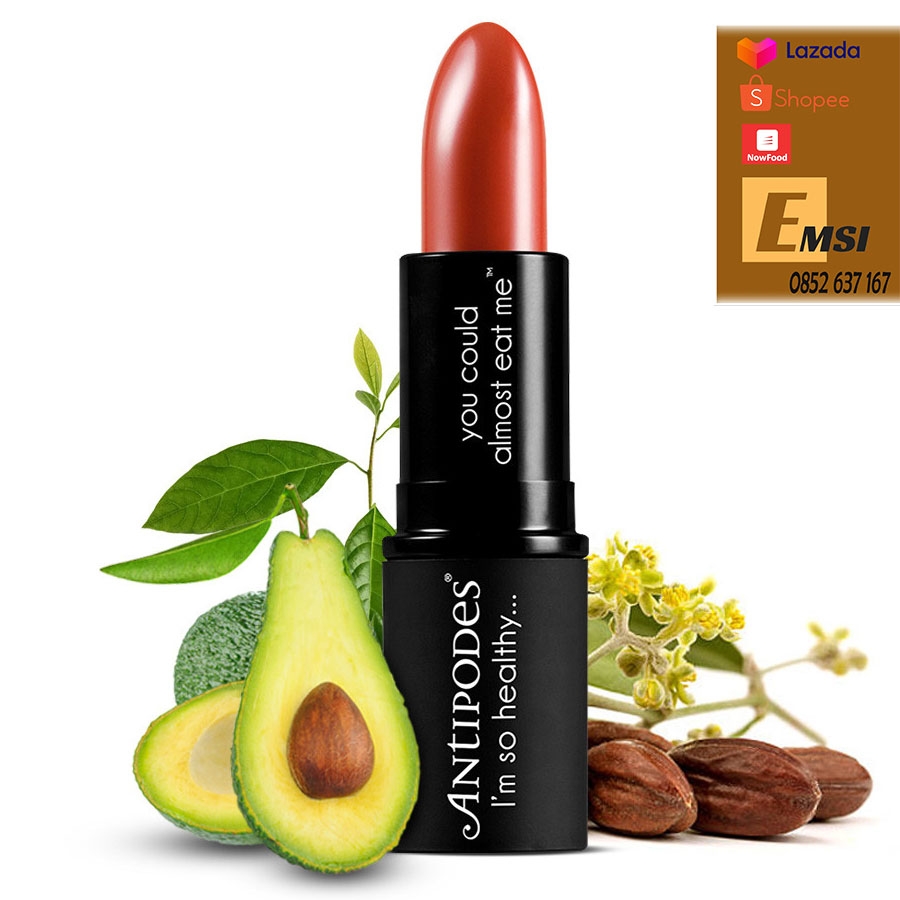 Antipodes Son Môi Thiên Nhiên Màu #4 Nâu Đất Antipodes Lipstick Boom Rock Bronze 130 4g