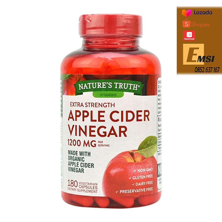 Nature’s Truth Viên Uống Giấm Táo Apple Cider Vinegar 1200mg 180 Viên