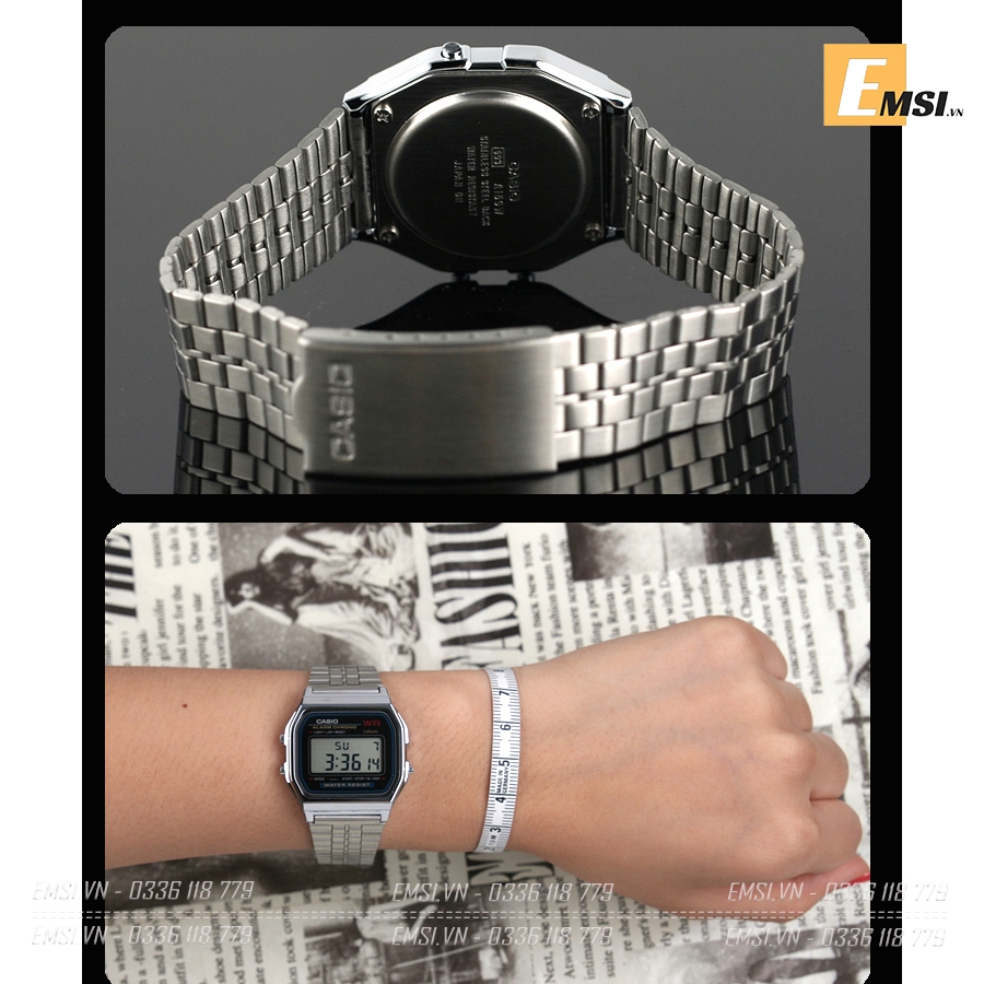 Đồng hồ Casio Nam A159WA-N1DF - 33mm Unisex - Emsi.vn VINTAGE CASIO
