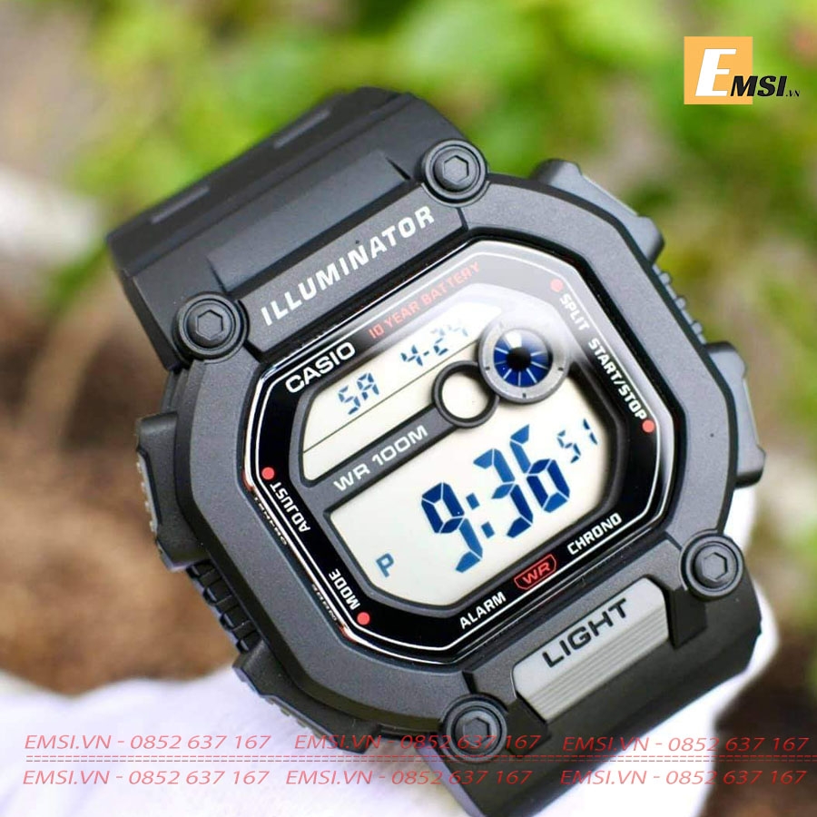 Casio W-737H-1AVDF - Đồng Hồ Nam - Điện Tử - Kính Nhựa - Size Mặt 45.7mm EMSI.VN