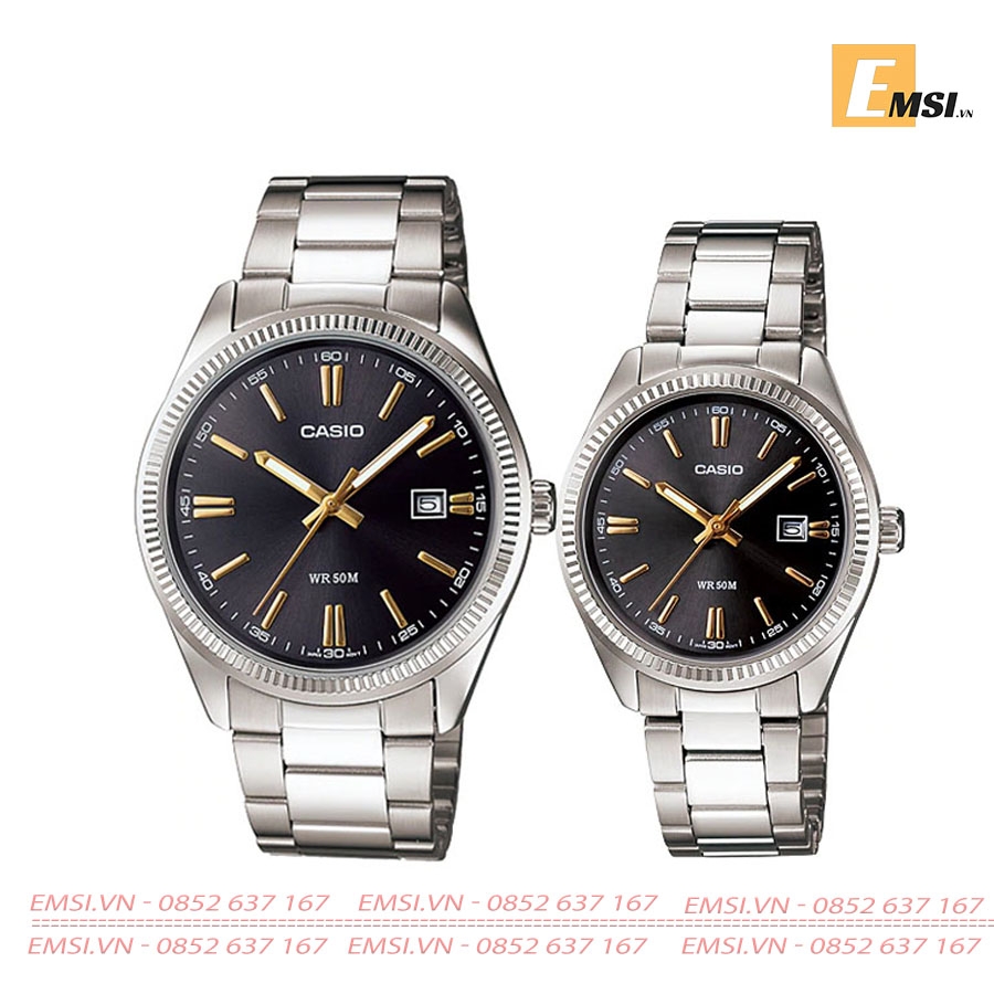 Đồng Hồ Cặp Đôi Casio MTP-1302D-1A2VDF Và LTP-1302D-1A2VDF Dây Kim Loại, Size mặt Nam 38,5 & Nữ 30,2mm EMSI.VN