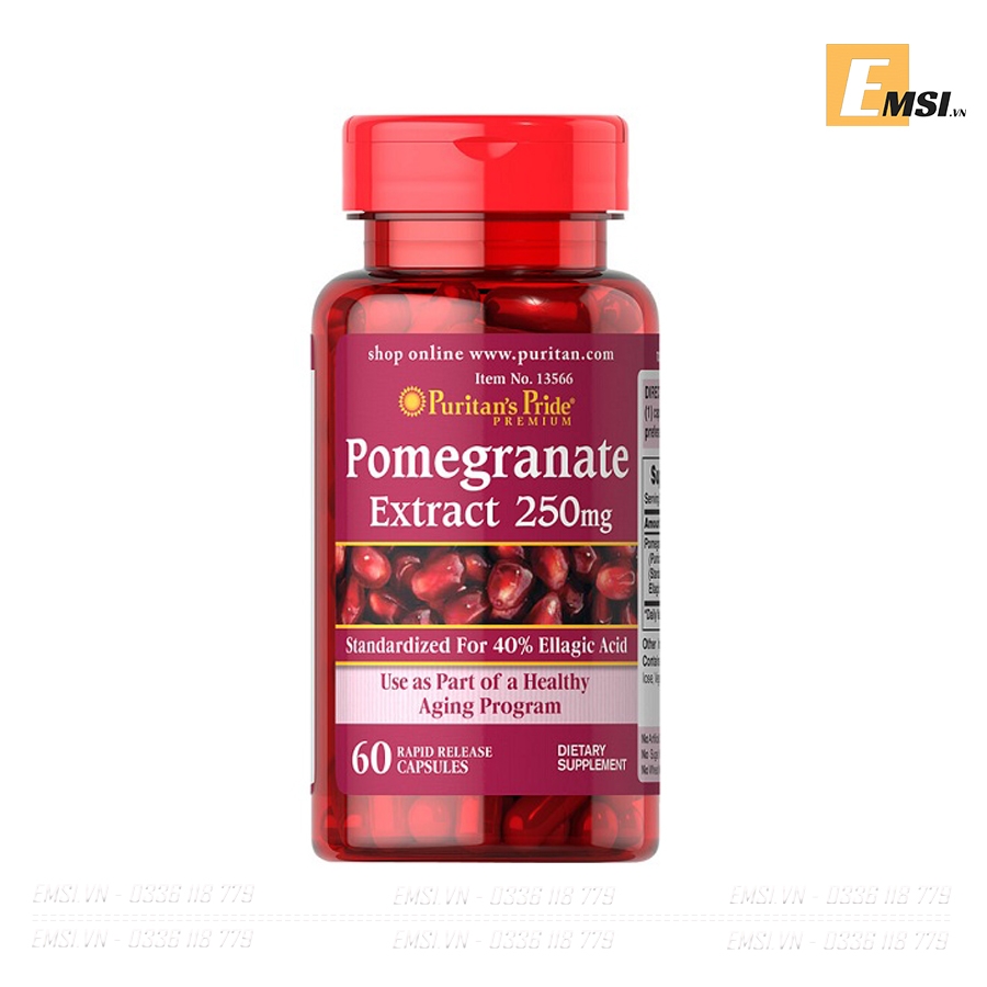 Viên Tinh Chất Lựu Puritan’s Pride Pomegranate 250mg 120 viên.