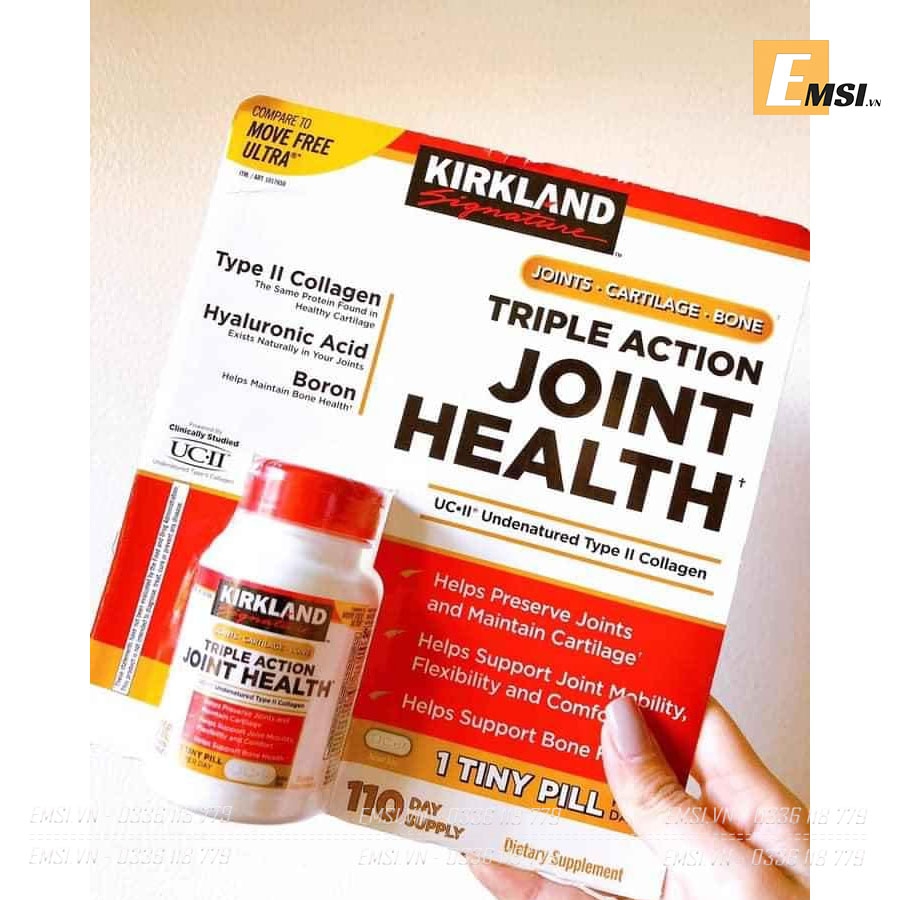 Viên uống UC II hỗ trợ khớp Kirkland Signature Triple Action Joint Health 110 viên