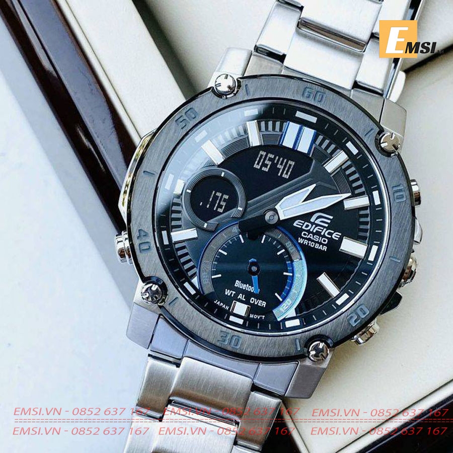 Edifice ECB-20DB-1ADF - Đồng Hồ Nam - Pin/Quartz - Size Mặt 46mm - Kính Khoáng EMSI.VN