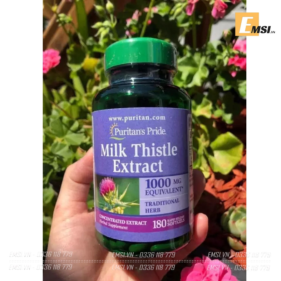 Thuốc bổ gan Milk Thistle Extract Puritan’s Pride 1000 mg 180 viên của Mỹ