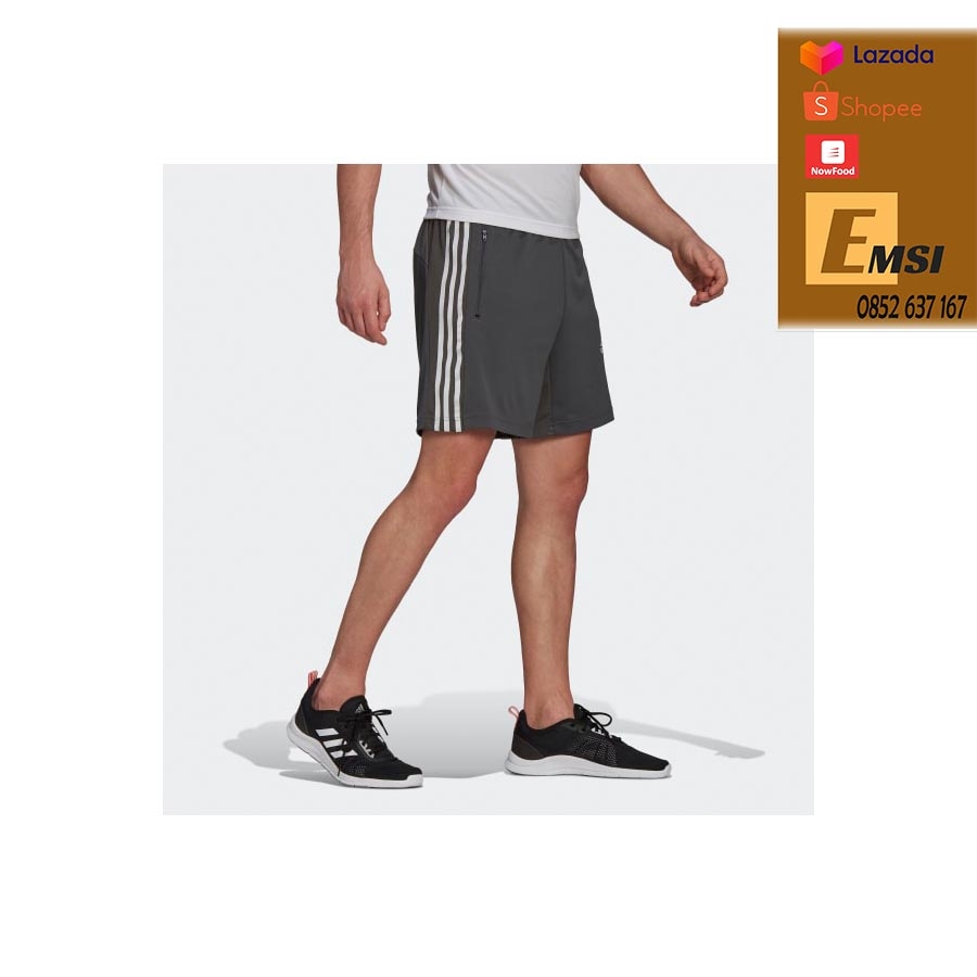 Quần adidas Designed 2 Move 3-Stripes Primeblue Shorts Men's (Grey Six / White)