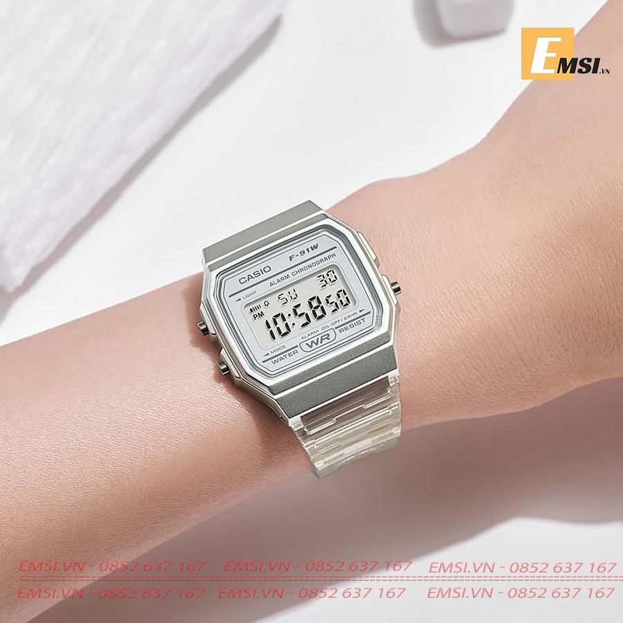 Casio F-91WS-7DF - Đồng Hồ Nữ - Pin / Quartz - Kính Khoáng - Size Mặt 35mm - Bảo Hành 5 Năm - Emsi.vn