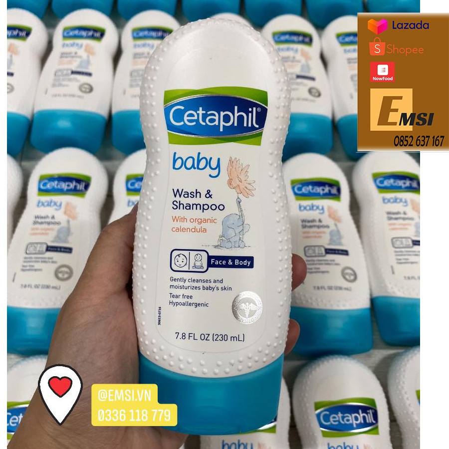 Sữa Tắm Gội Toàn Thân 2 in 1 Cho Bé Cetaphil Baby 230ml