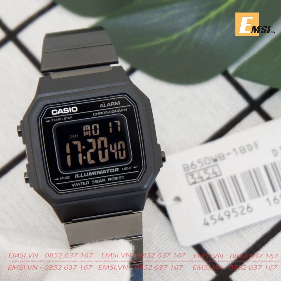 Casio B650WB-1B - Kính nhựa - Đồng hồ nam - Đồng hồ điện tử - Size mặt 41mm EMSI.VN