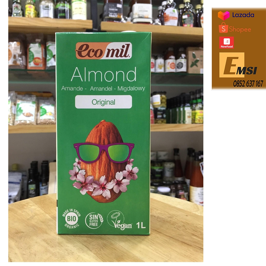 Nước hạnh nhân nguyên chất hữu cơ 200ml -EcoMil