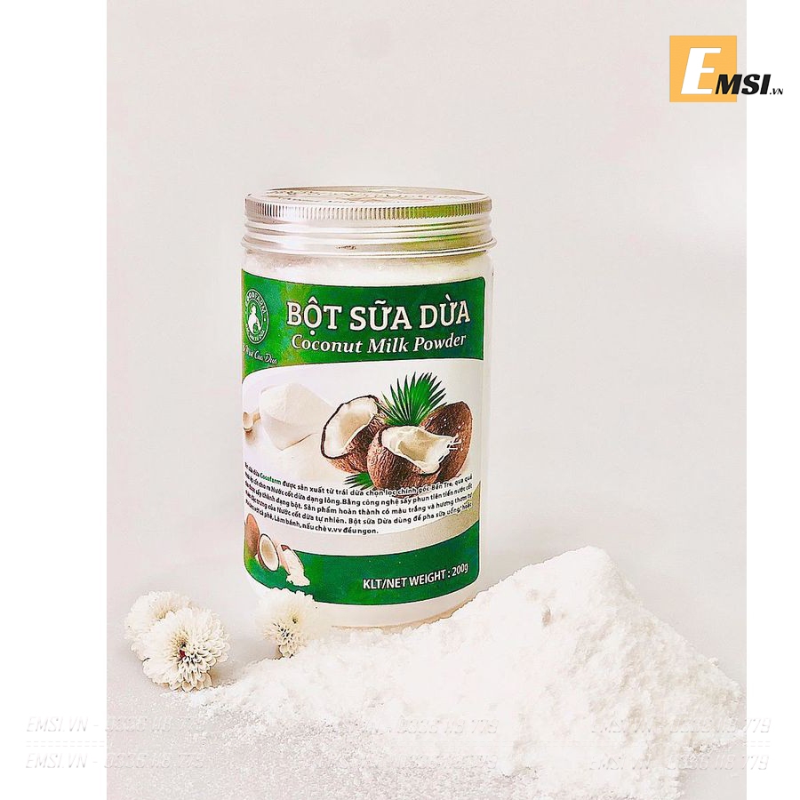 Đặc sản: Bột sữa dừa cô đặc nguyên chất không đường hủ 200gr
