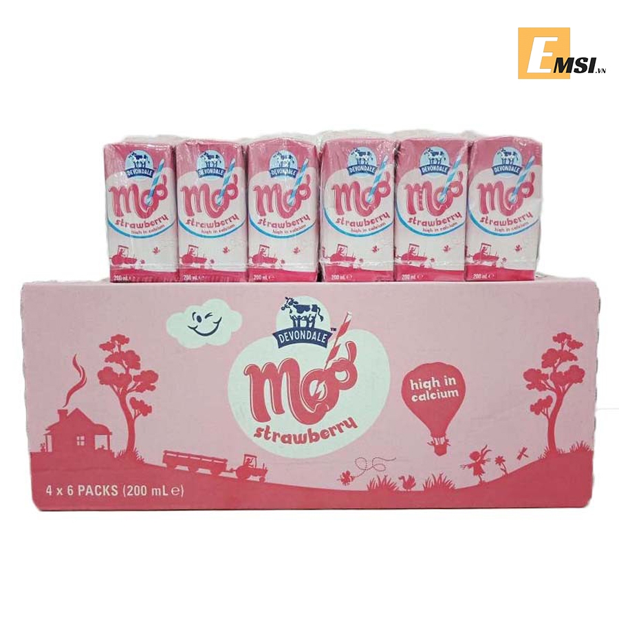 Sữa nước Devon Úc hàng nội địa vị dâu 200ml thùng 24 hộp