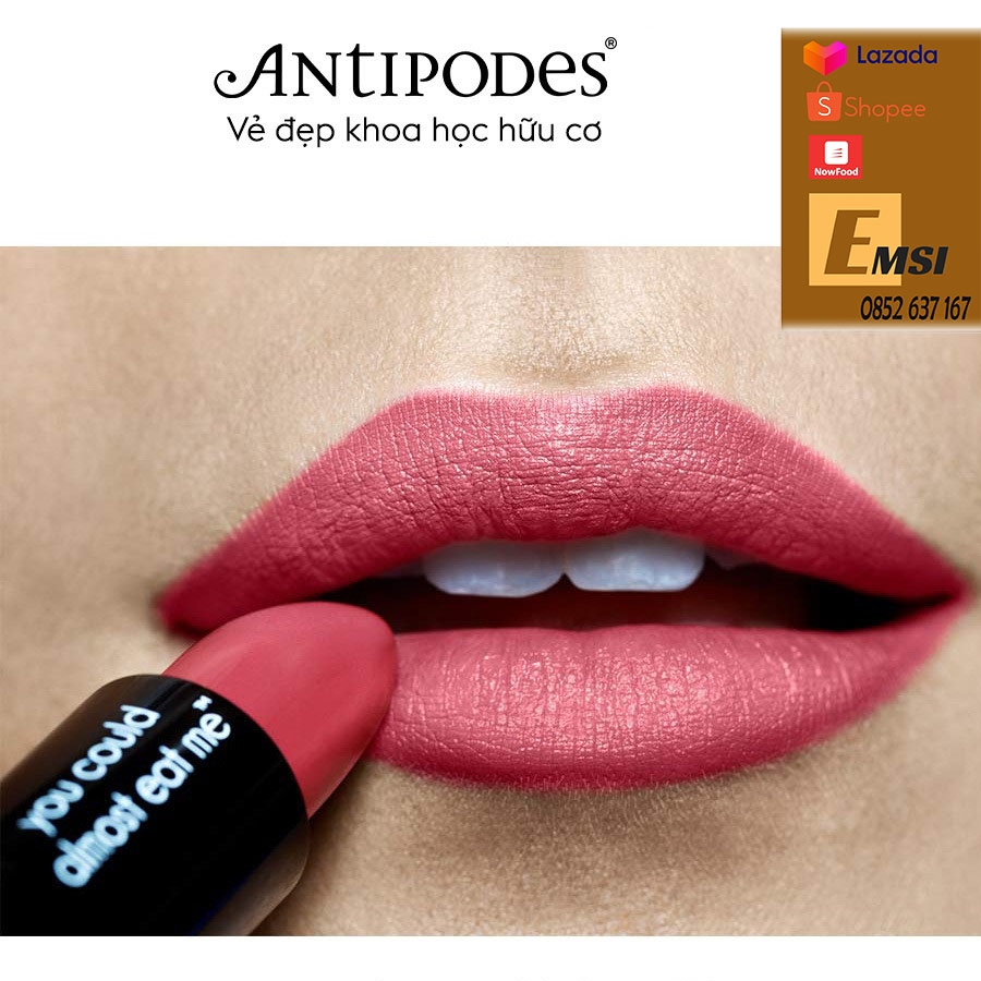 Antipodes Son Môi Thiên Nhiên Màu #7 Hồng San Hô Antipodes Lipstick South Pacific Coral 420 4g