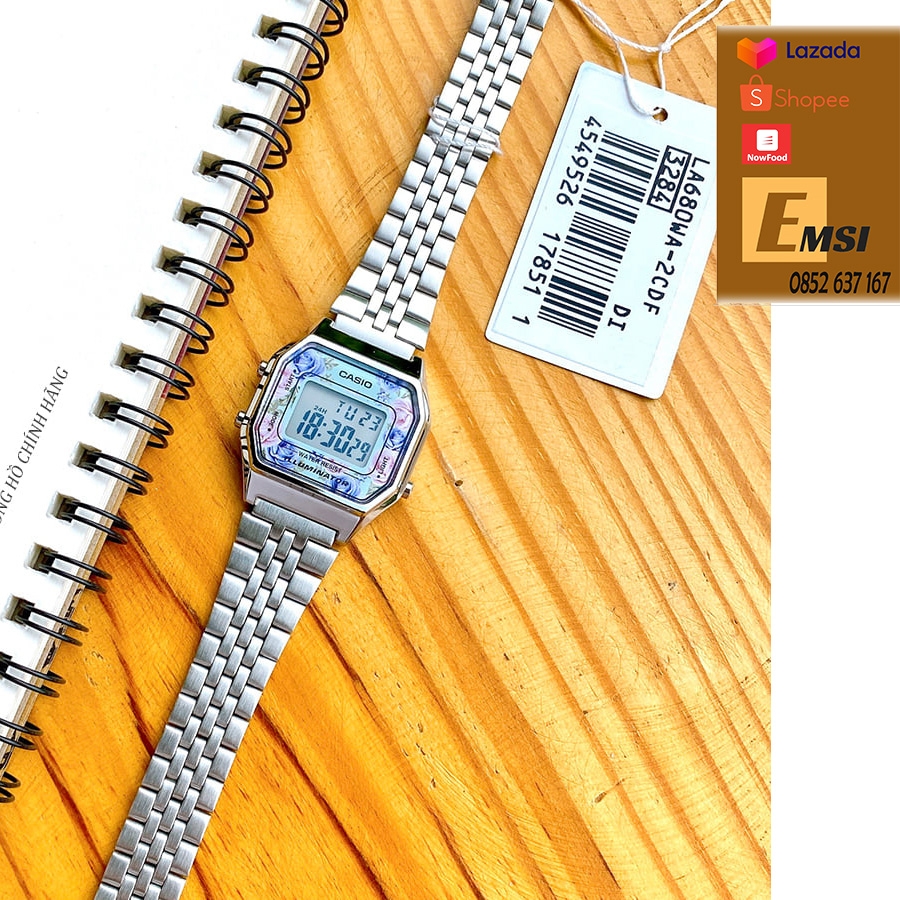 Đồng hồ Casio LA680WA-2CDF chính hãng giá rẻ - 28.5mm
