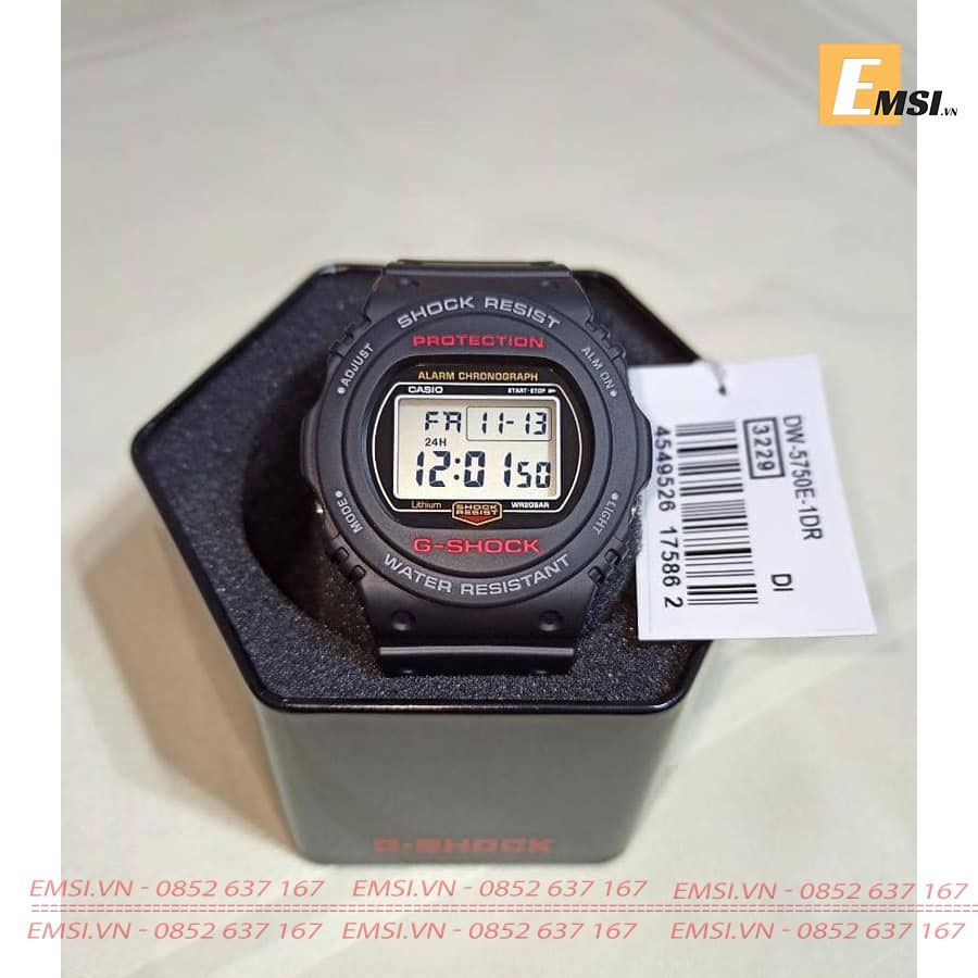 G-shock DW-5750E-1DR - Đồng Hồ Nam - Pin/Quartz - Size Mặt 45.4mm - Kính Khoáng EMSI.VN