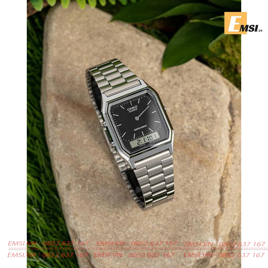 Casio AQ-230A-1DMQ - Đồng Hồ Unisex - Điện Tử - Kính Nhựa - Size Mặt 29.8mm - Bảo Hành 5 Năm - Chính Hãng