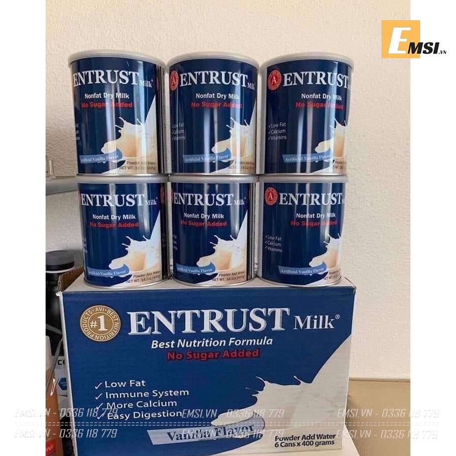 Sữa Entrust 400g cho người tiểu đường của Mỹ