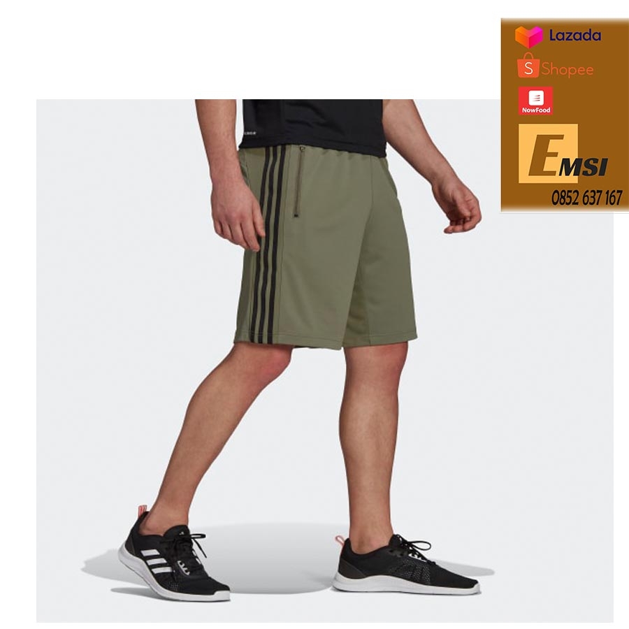 Quần adidas Designed 2 Move 3-Stripes Primeblue Shorts Men's (Legacy Green / Black)
