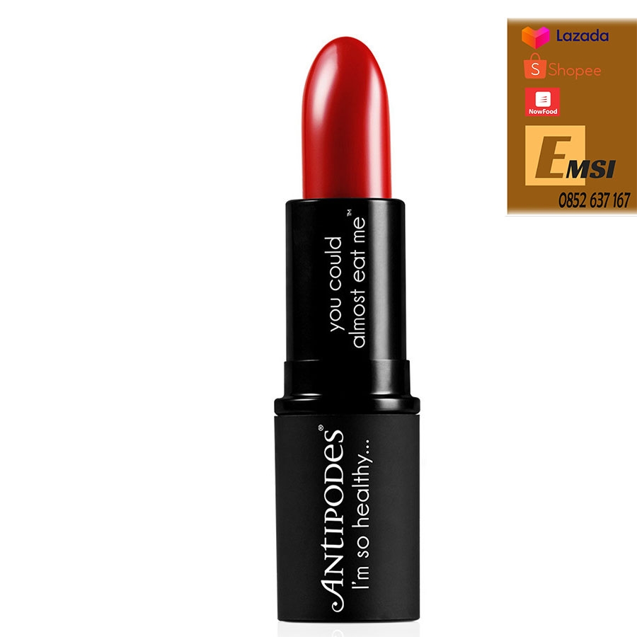 Antipodes Son Môi Thiên Nhiên Màu #11 Đỏ Trầm Antipodes Lipstick Ruby Bay Rouge 341 4g
