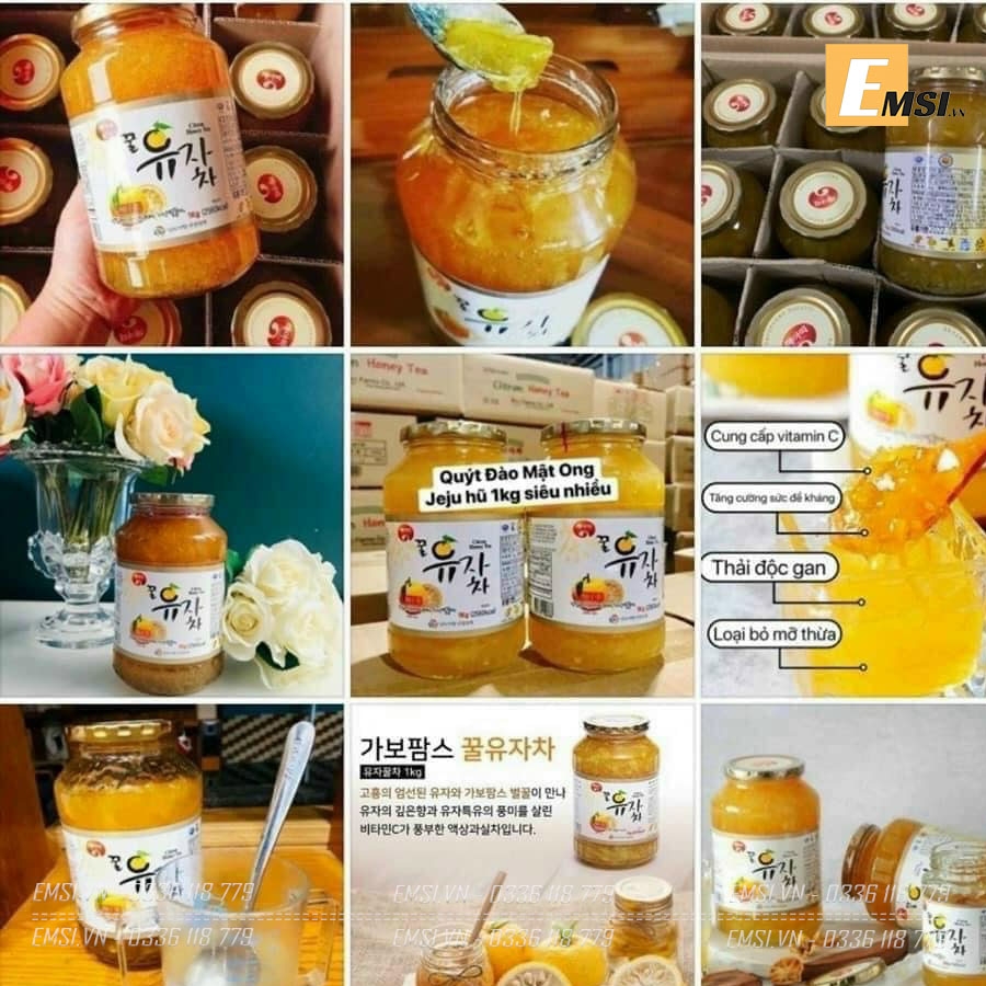 Chanh đào mật ong Hàn Quốc hũ 1kg